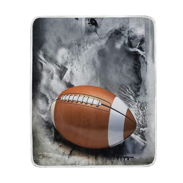 

american football ball vintage blanket soft warm cozy bed couch lightweight polyester microfiber blanket throw