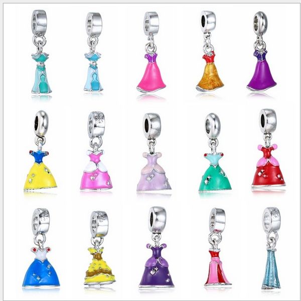 

Подходит Pandora браслеты 30 шт. сказка Принцесса Серебряный Шарм шарик мотаться своб