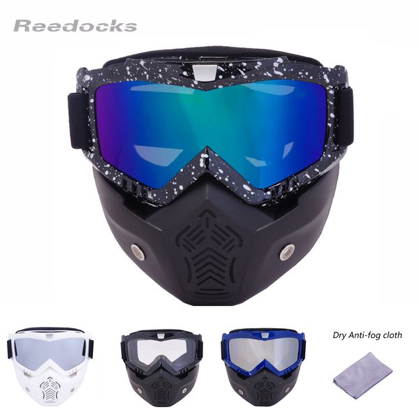 

reedocks new anti fog ski goggles detachable modular mask mouth filter glass men women snow snowboard eyewear skiing goggles
