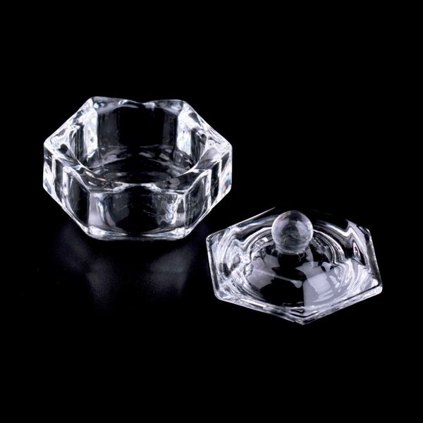

professional nail art acrylic crystal glass dappen dish bowl cup clear nail tools art equipment transparent kit, Silver
