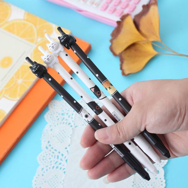 

4 pcs/lot cartoon cat gel pens kawaii student stationery pen novelty favor gift office supplies school material