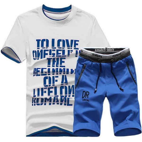 

2018 printed men's sportswear running set summer men sportswear fitness tracksuit male outwear sweatshirts basketball soccer set, Black;blue