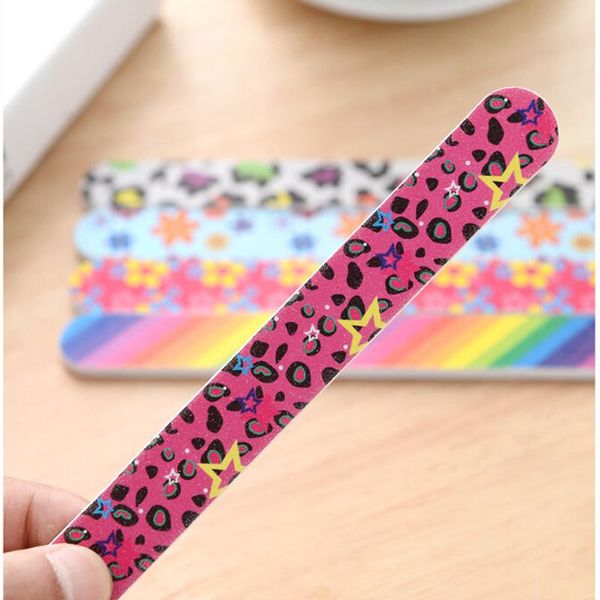 

1pc 100/180 professional sanding nail file printed double sided nail art manicure sanding files buffer grits beauty tools