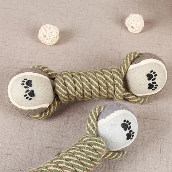 

pet chew toys for dog puppy teeth cleaning training products pet supplies cotton rope tennis toy molar dog toy ball