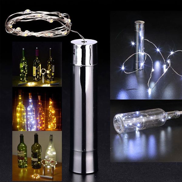 

20 led battery powered plating wine bottle ser copper diy led string lights fairy strip night lamp outdoor party lights decoration