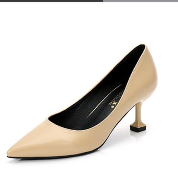 

send 2018 new style pointed end women fine heel high heels shoes, Black