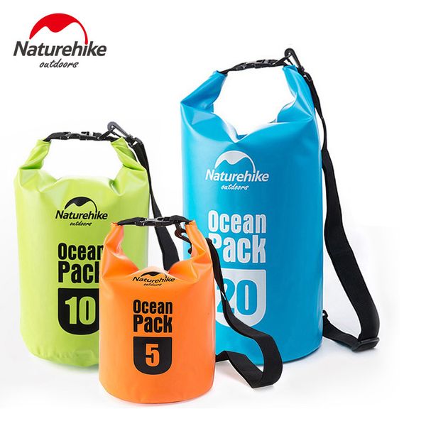 

naturehike outdoor pvc waterproof dry sack storage bag rafting sports kayaking canoeing swimming bag travel kits 5l 10l 20l