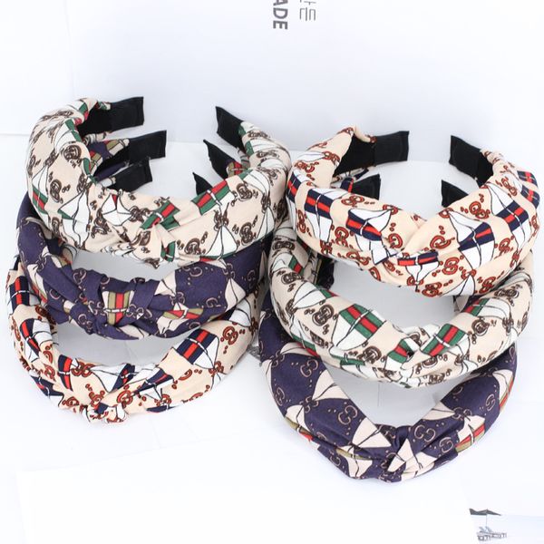 

soft cotton twisted print knotted cross headband turban hairbands for women lady bow knot hair hoop hair accessories headwear