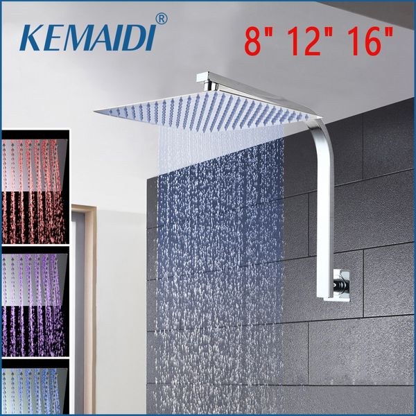 

kemaidi 8" 12" 16" rainfall shower head system bath & shower faucet with arm&hand spray bathroom rain mixer set
