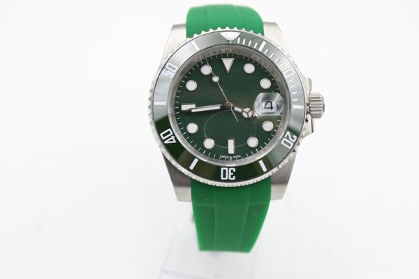 

2018 sell sale mens watch automatic rubber green watches for men wristwatch ceramic bezel sapphire glass original clasp, Slivery;brown