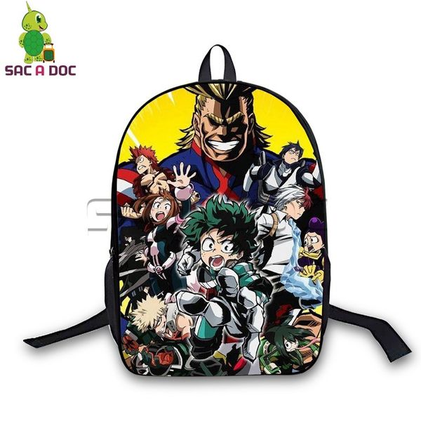 

my hero academia allmight deku s backpack women men daily backpack large capacity school bags for teenagers travel rucksack