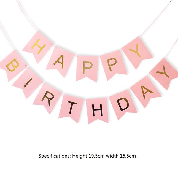2020 100pack Happy Birthday Banner With Gold Letters Party