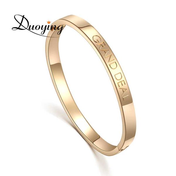 

3um personalised gifts custom name copper stainless 6mm bangle bracelet initial engraved name bracelet & bangle for lovers, Black