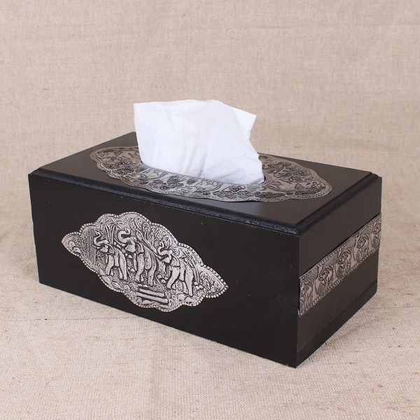 

creative delicate art furnishing article retro thai style unique wooden tissue box home spa decoration ing