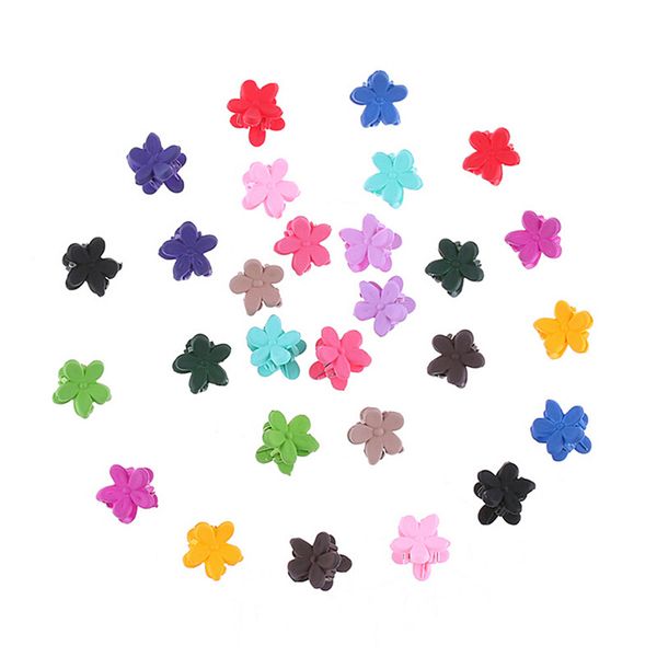 

30pcs/lot flower hair claw clamp hair clip mini hairpins child girl ornaments cute girls baby accessories, Slivery;white