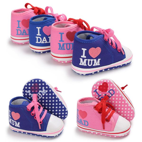 

raise young canvas toddler baby first walkers i love dad/mum baby boy shoes newborn girl sneakers infant footwear