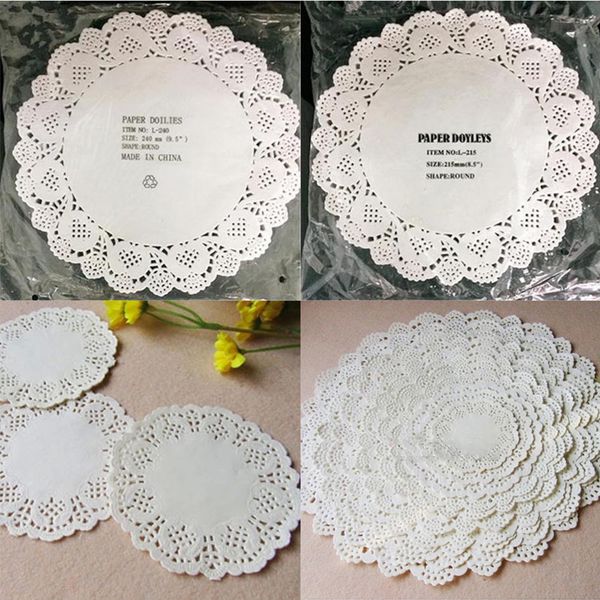 

80pcs/lot 11.4cm-26.7cm diy white round lace paper doilies craft cake placemat wedding birthday prom party diy decoration
