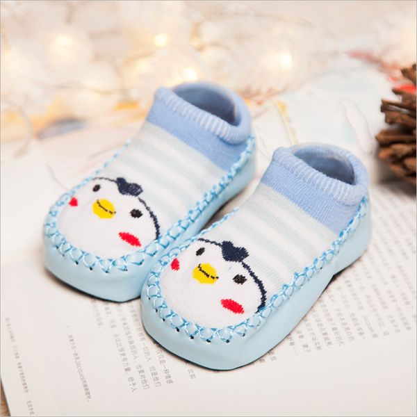 

toddler baby boy socks animals penguin panda car pattern infant first walker sock shoes with soft rubber sole anti-slip homewear