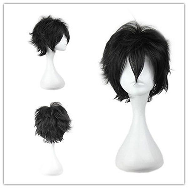 

cosplay black wavy wigs party wig synthetic hair 30cm/11.8", Black;brown