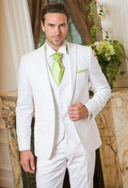 

latest coat pant designs white mens suit wedding formal groom tuxedos mens blazer groomsmen peaked lapel men suit 3 pieces, White;black