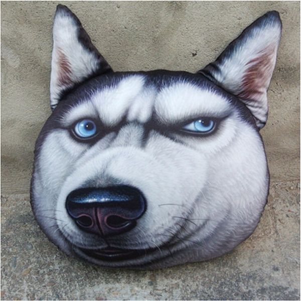 

akita dog husky car pillow two ha dog head neck pillow doll plush toys
