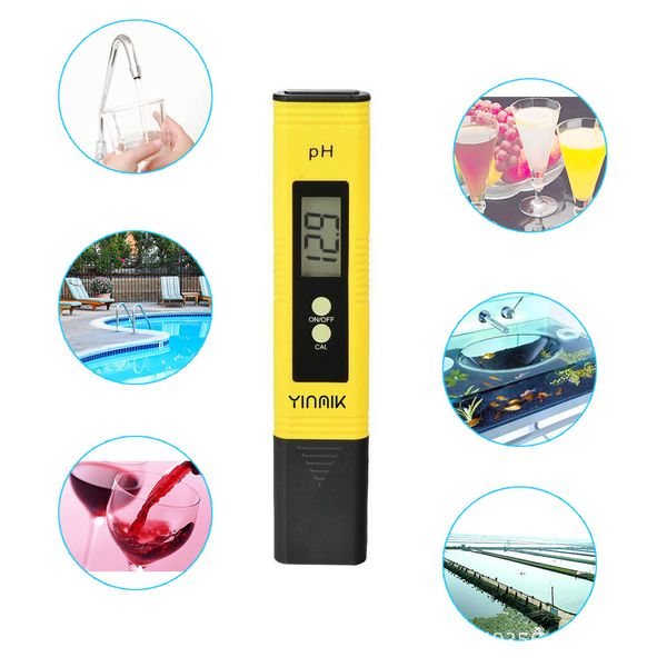 Venda quente Digital PH Medidor de Caneta Tipo PH-009 0.0 ~ 14.0 Calibração Automática Temperatura ACT Alta Precisão Mini PH Tester Para Aquário