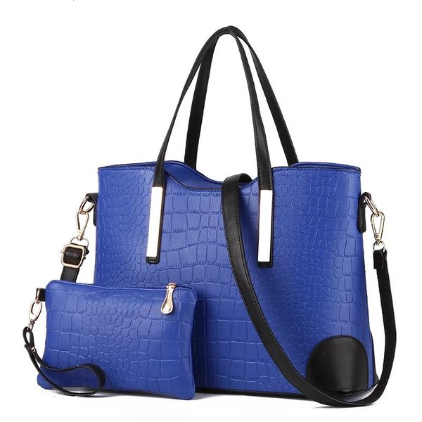 

woman solid color office lady pu leather composite bag fashion women alligator handbag high capacity female tote bags