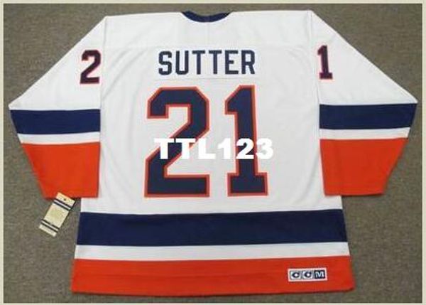 

men #21 brent sutter new york islanders 1988 ccm vintage home hockey jersey or custom any name or number retro jersey, Black;red