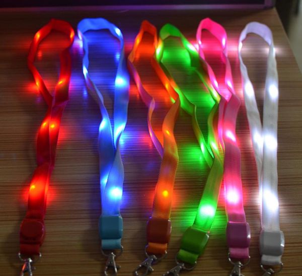 2018 led light up flashing lanyard keychain holder keyring neck straps band necklace for id cards badges business id keys party supplies sn1512 from light up business cards