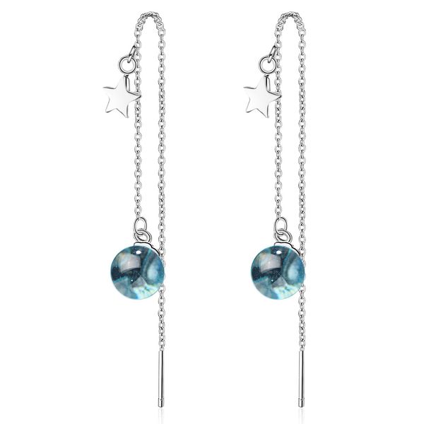 

eh326 мода симпатичные серьги провода уха женские модели длинные капли кристалл имитация жемчуга ювелирные изделия серьги мотаться brincos, Silver