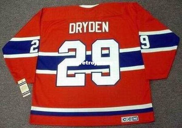 

wholesale mens ken dryden montreal canadiens 1971 ccm vintage retro hockey jersey, Black;red