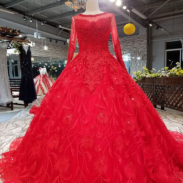 

2019 shiny arabic red prom dresses o-neck long sleeve lace up back beautiful ball gown evening dress with sequins and crystal muslim, Black