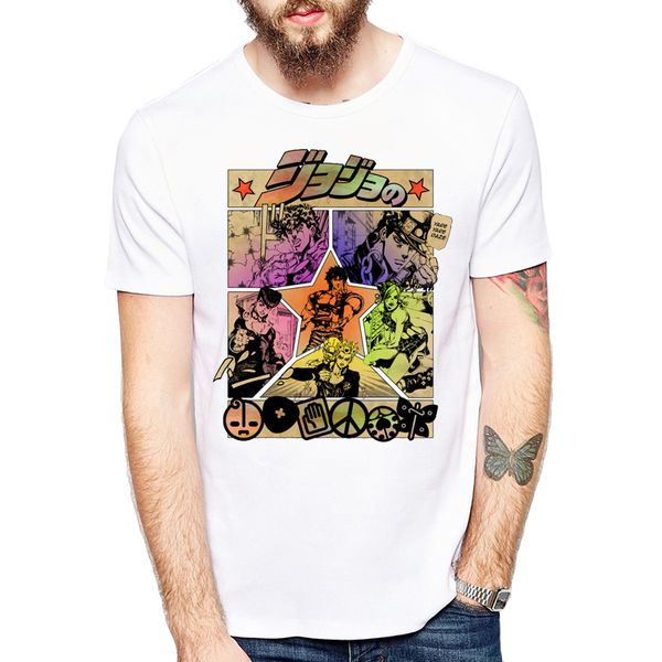 

jojo bizarre adventure t shirt design manga anime t-shirt cool novelty funny tshirt style men printed fashion tee, White;black