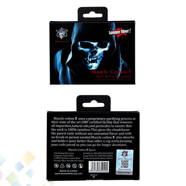

Authentic Demon Killer Muscle Cotton II 100% Tasteless Cotton Wick Suitable for RBA RTA RDA RDTA Longer Fiber E Cigarette DHL Free