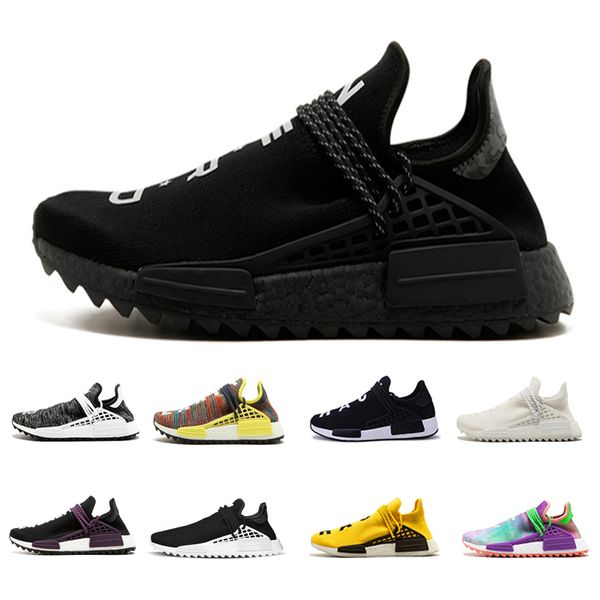 

Mens Human Race Running Shoes pharrell williams Hu trail Cream Core Black nerd Equality holi nobel ink trainers Women Sports sneaker