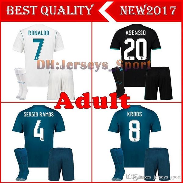 2019 2017 2018 Real Madrid Adult Kit Home Away Soccer Jersey : Real Madrid Away Benzema Jersey 2017 2018