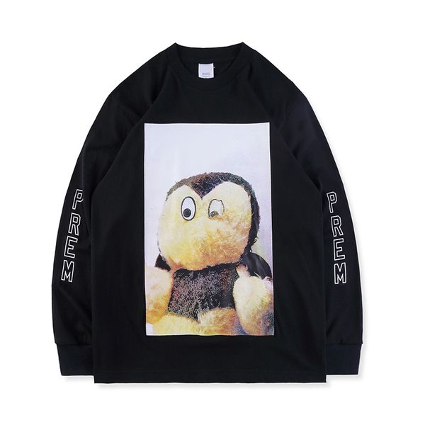 

18FW Hip Hop Mike Kelley Ahh Youth L/S Muppet Photo Tee Skateboard hoodie Cool T-shirt Men Women Cotton Long Sleeve Casual T Shirt
