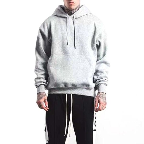 

2018 hip hop new style streetwear hoodies sweatshirts pullovers fleece cotton oversized men clothes winter hoodies solid color, Black