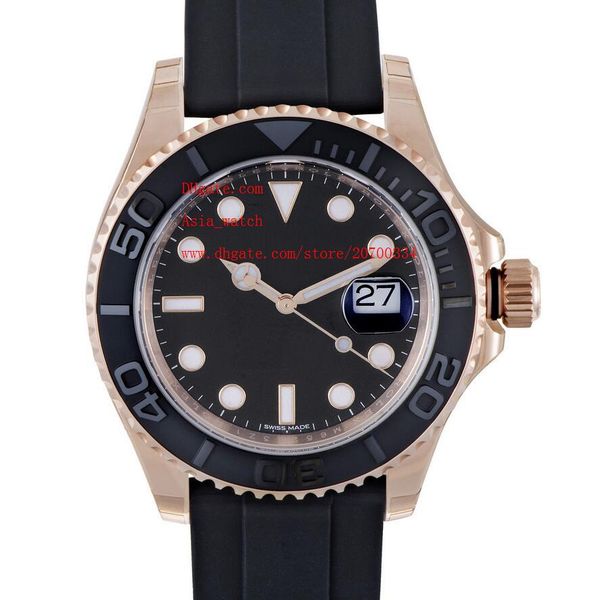 

Роскошные наручные часы 40 мм черный циферблат 116655 18 к розовое золото Сапфир резинки автоматические механические мужские мужские мужские часы