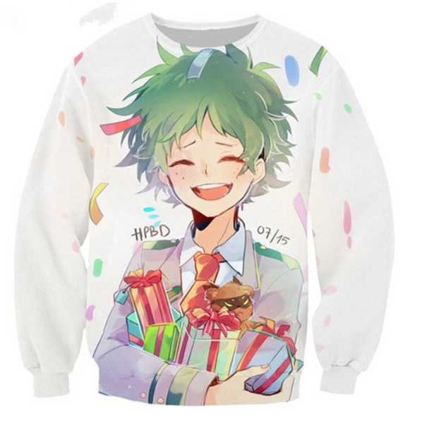 

новые моды женщина / мужчины институт моего героя harauku стиль смешного 3d printed crewneck толстовка толстовка k203, Black