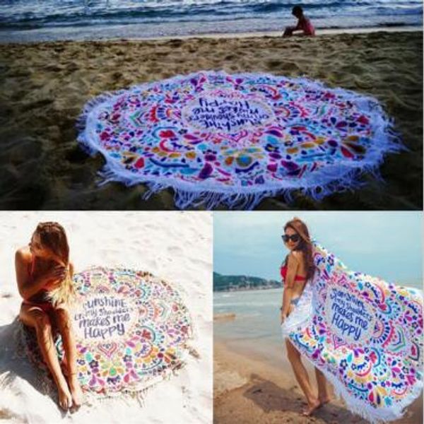 

Round un hine on my houlder made me happy beach ta el tape try towel ummer wimming unbath beach towel yoga mat cca9857 20pc