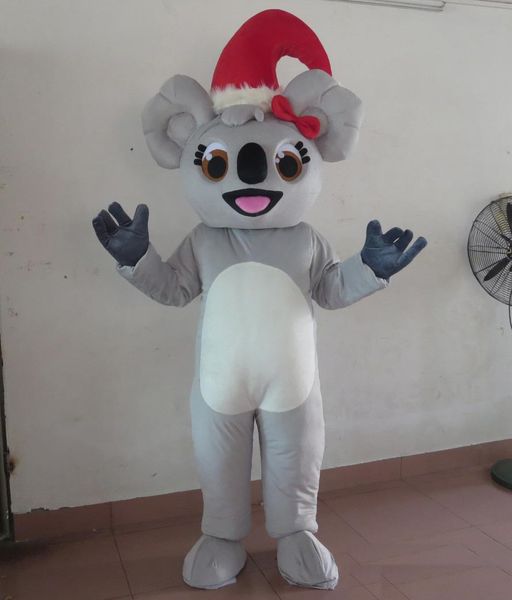 

2018 plush christmas koala bear mascot costume for to wear party holiday, Red;yellow