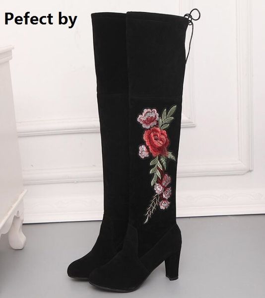 

zapatos mujer ladies wedding shoes woman winter snow over the knee thigh high boots for women pumps high heels wm16111, Black