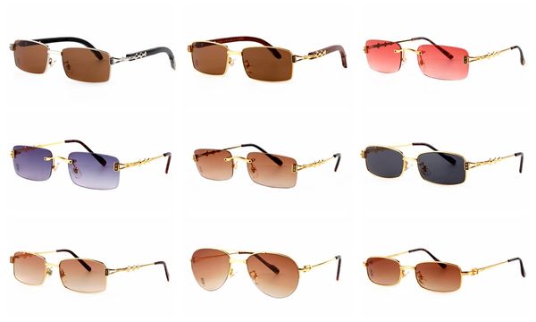 

мода 2018 ретро солнцезащитные очки без оправы рамка золото металлические ноги марка дизайнер мужчины очки спорт на открытом воздухе солнцез, White;black