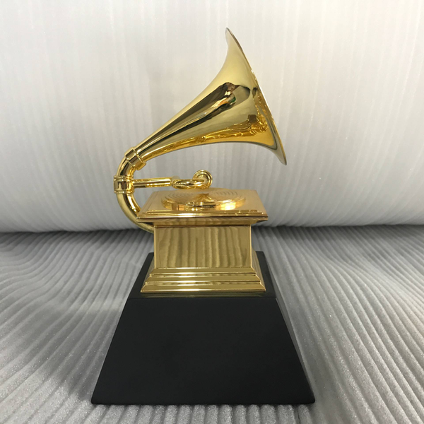 

dhl shipment with 23.5cm big grammy metal trophy awards souvenir 18k real gold plating grammy trophy