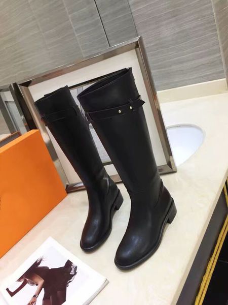 

new arrival h winter martin boots for womens knee real leather knight winter boots size 35-40, Black