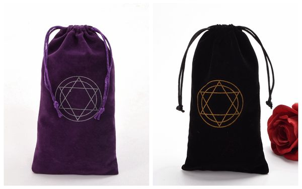 

1pc tarot pouch bag case hexagram drawstring bag tarot cards wicca pagan storage halloween cosplay accessory, Silver