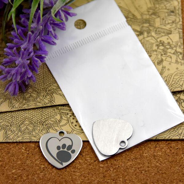 

40pcs--"heart paw print"stainless steel charms more style for choosing diy charms pendants for necklace, Bronze;silver