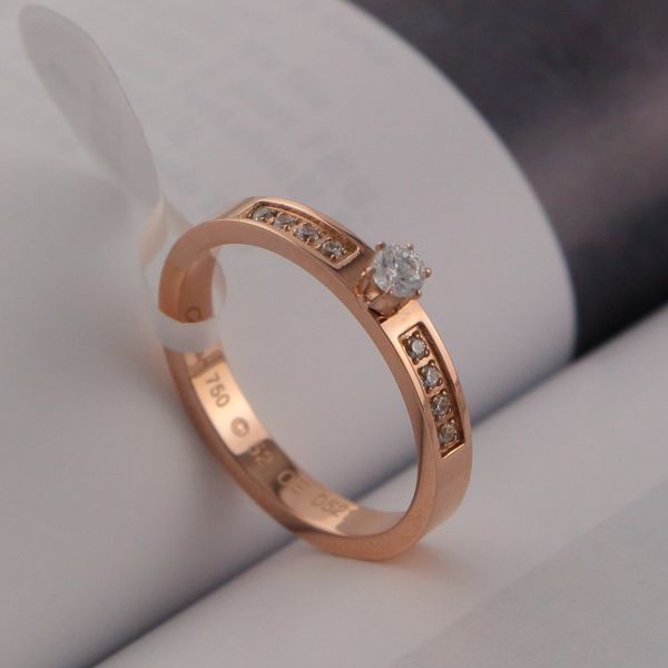 

famous brand 316l titanium steel ring rose ring annotated brand gift set for couples and friends gifts, Silver