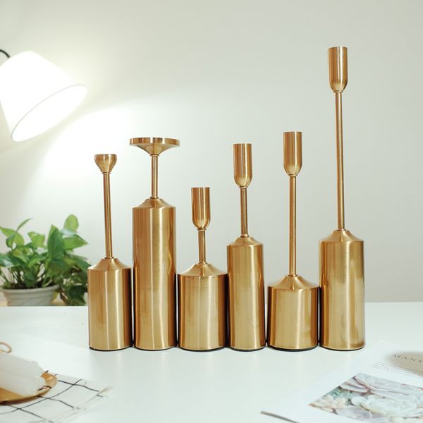 

2018 новый металл позолоченные подсвечники высокое качество столб свадебные украшения подсвечник украшения дома подсвечник